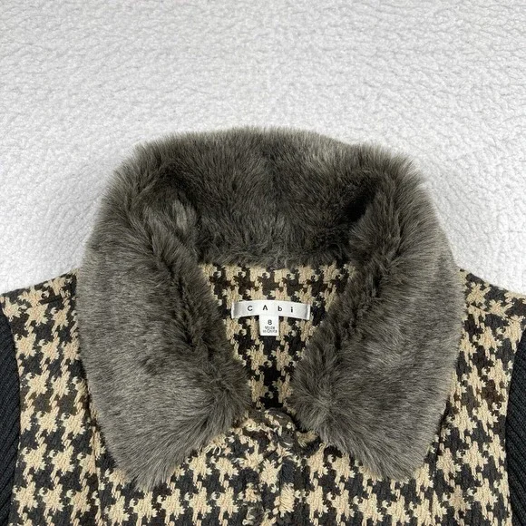 CAbi Jacket Womens 8 Multicolor Houndstooth Sweater Academia College‎ Preppy - Picture 5 of 12